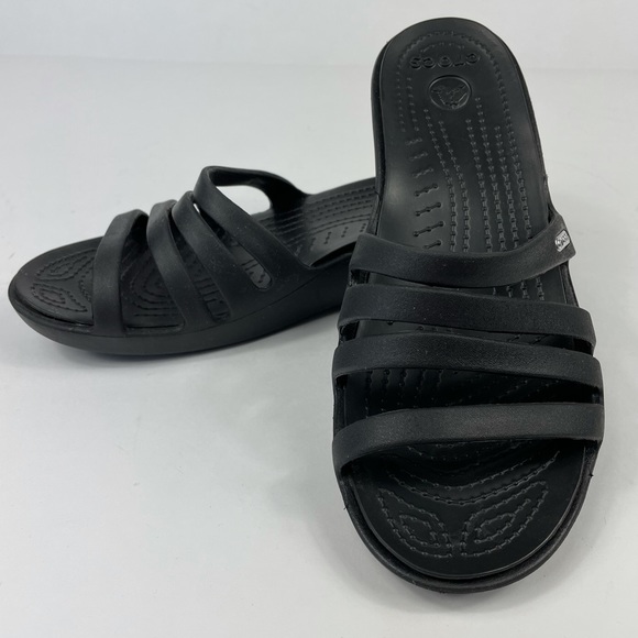 SOLD CROCS Rhonda Wedge Sandals Size 8 - Picture 3 of 9